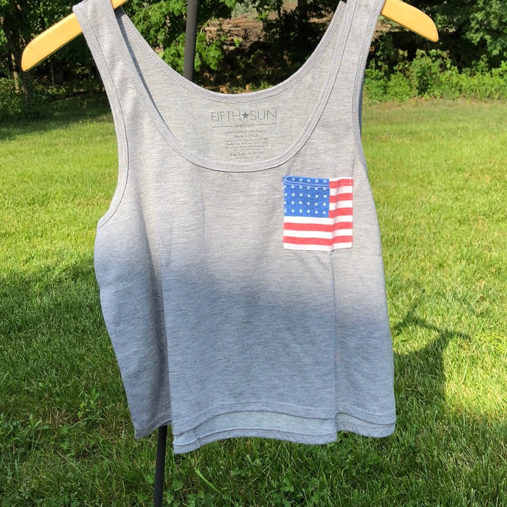 Fifth Sun Polyester/Rayon Patriotic Tank - Medium
